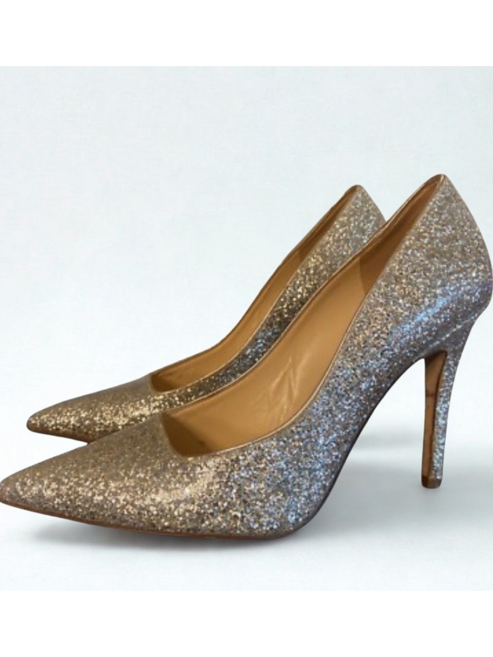 kate spade Gold Glitter Pointed Toe Pumps